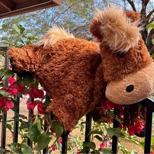 Jellycat Large TRUFFLES PILLOW PONY Plush horse floppy brown tan foldable EUC